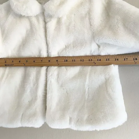 Gymboree Cream White Faux Fur Shrug Size 7/8 M Coat Fancy Dressed Up Jacket - Picture 5 of 8